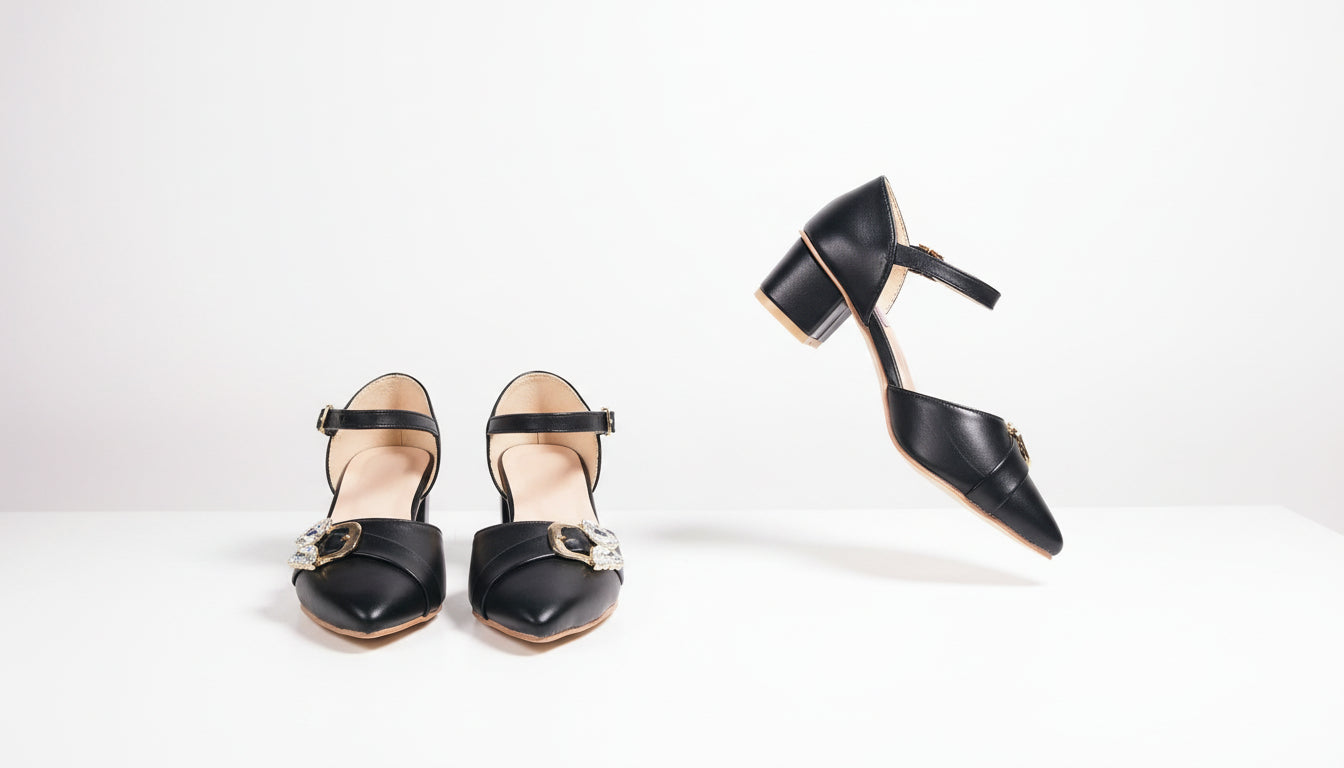 Low Heel Coat Shoes Elegant Ankle Strap Dress Sandals By Choti Si Walk