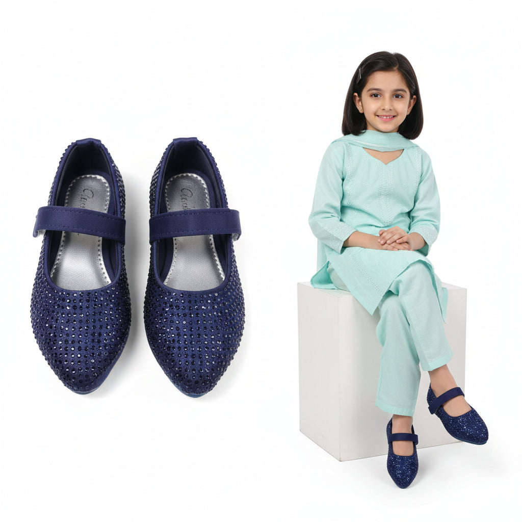 Choti Si Walk Little Princess Glitter Flats – Stylish & Comfortable Kids Footwear