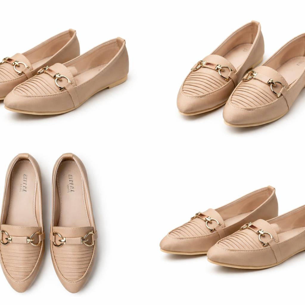 Choti Si Walk Classic Buckle Pumps for Girls – Elegant Flat Loafers with Metal Detail