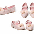 Choti Si Walk Little Princess Fur Bow Pumps – Elegant Glitter Flats for Kids