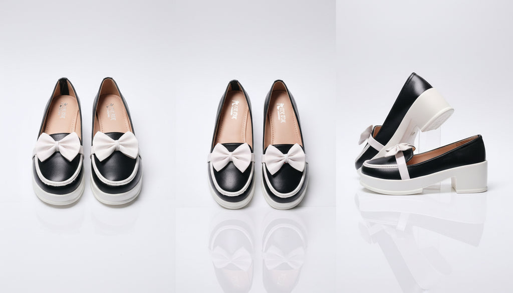 Choti Si Walk Girls Silk Winter Pump Shoes Bow Detail Low Heel Platform Shoes