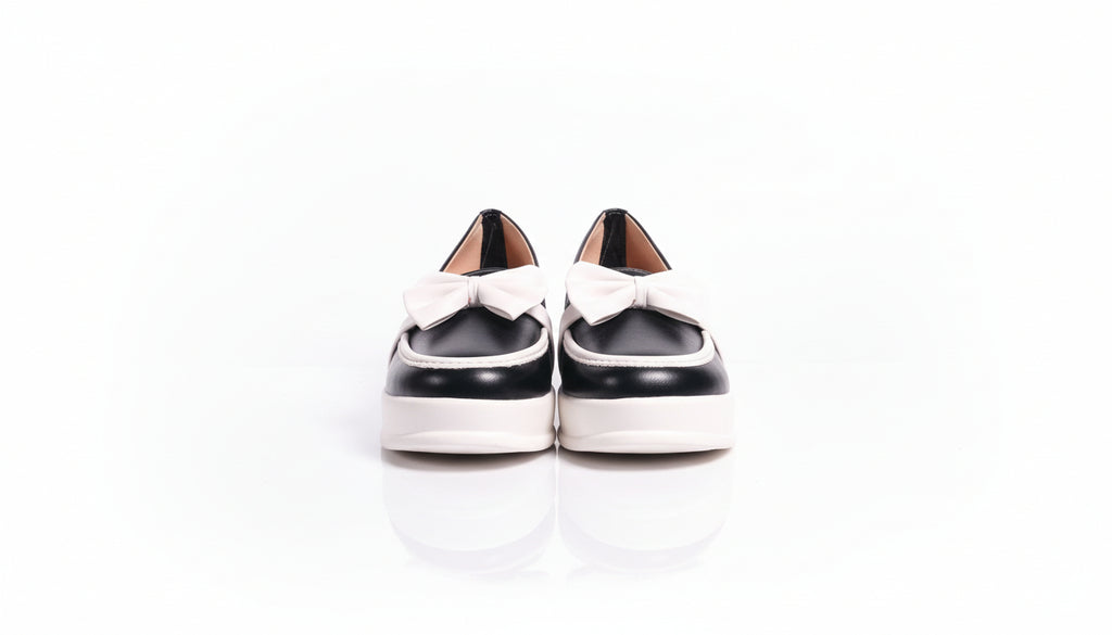 Choti Si Walk Girls Silk Winter Pump Shoes Bow Detail Low Heel Platform Shoes