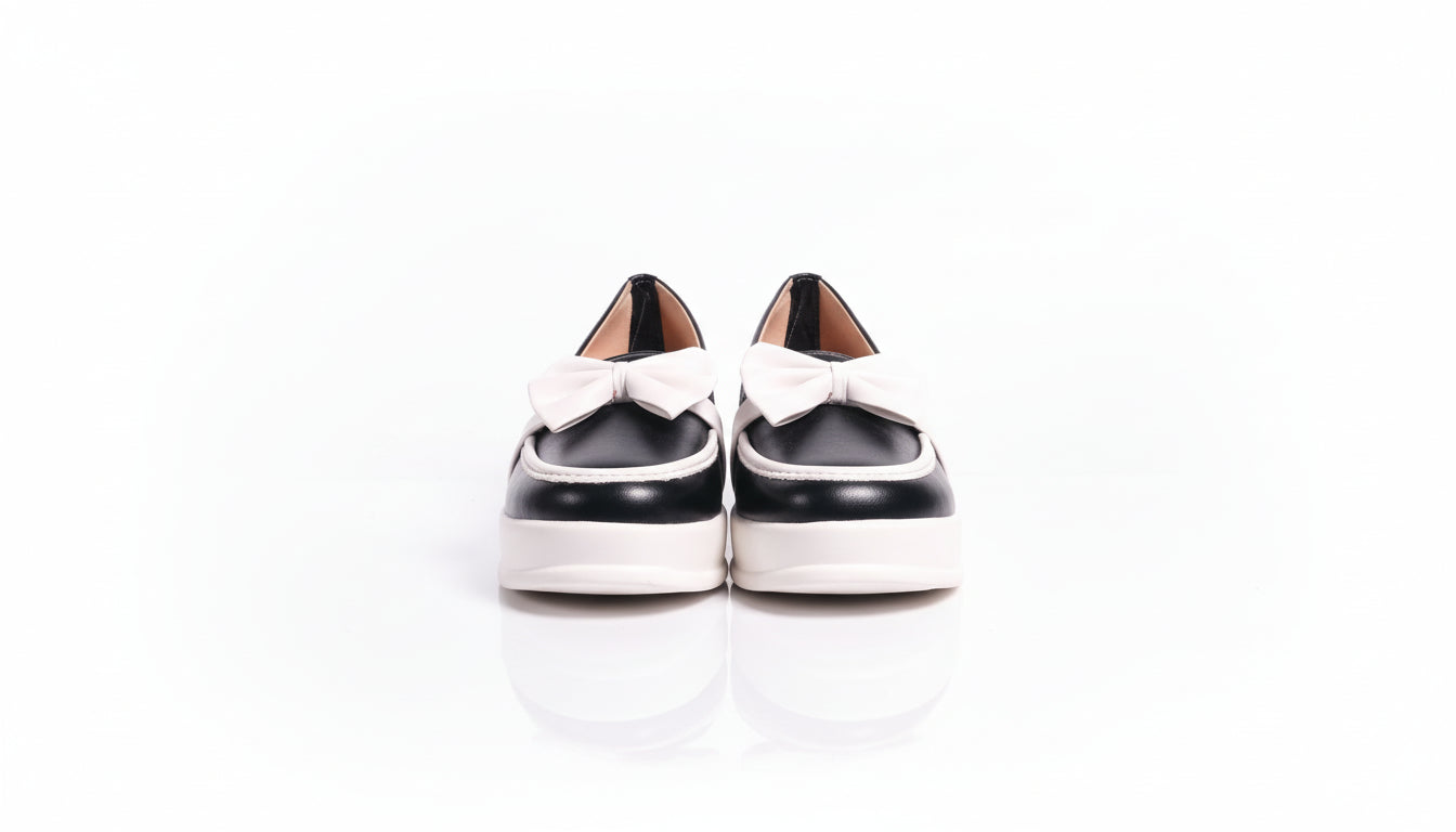 Choti Si Walk Girls Silk Winter Pump Shoes Bow Detail Low Heel Platform Shoes