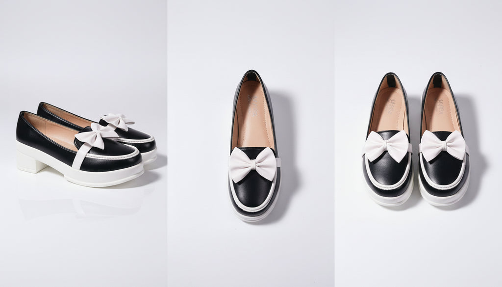 Choti Si Walk Girls Silk Winter Pump Shoes Bow Detail Low Heel Platform Shoes