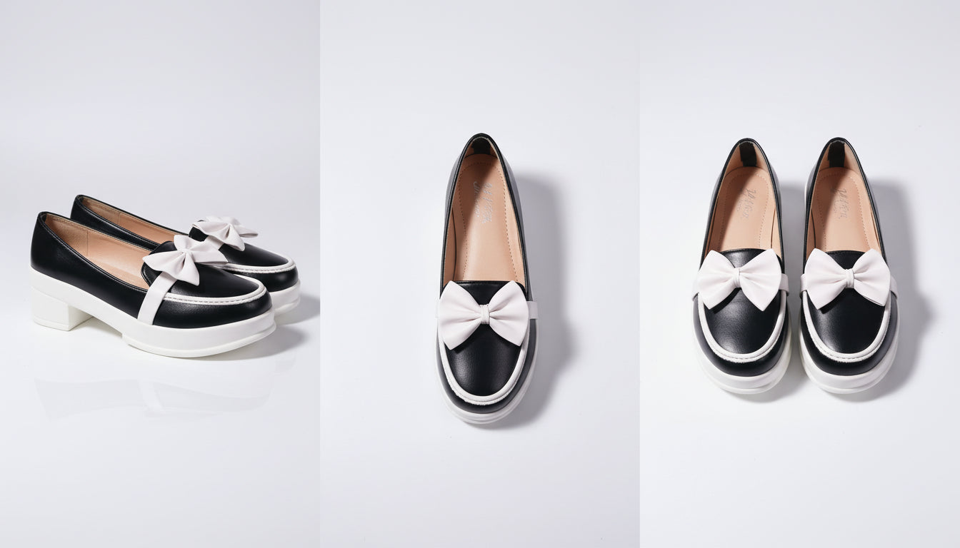 Choti Si Walk Girls Silk Winter Pump Shoes Bow Detail Low Heel Platform Shoes