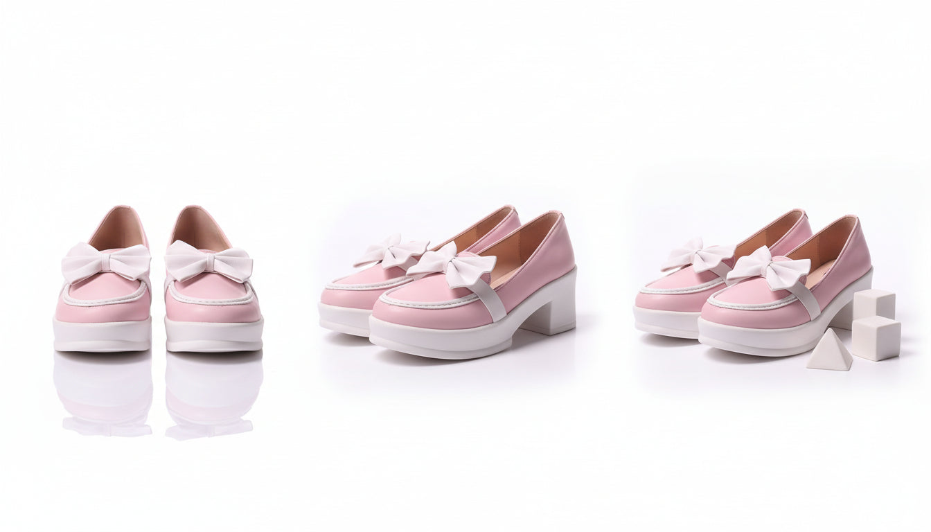 Choti Si Walk Girls Silk Winter Pump Shoes Bow Detail Low Heel Platform Shoes