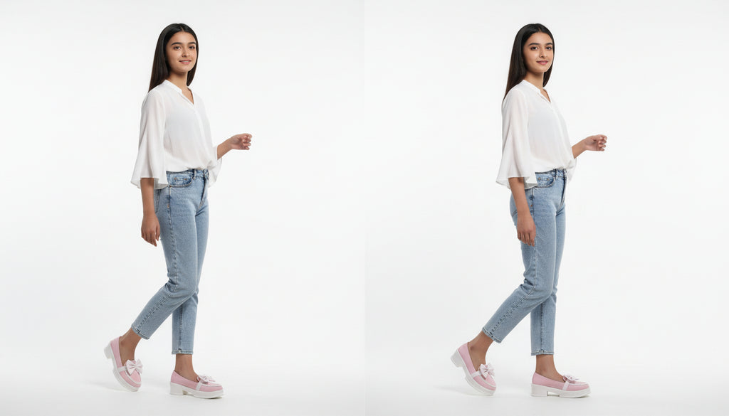 Choti Si Walk Girls Silk Winter Pump Shoes Bow Detail Low Heel Platform Shoes