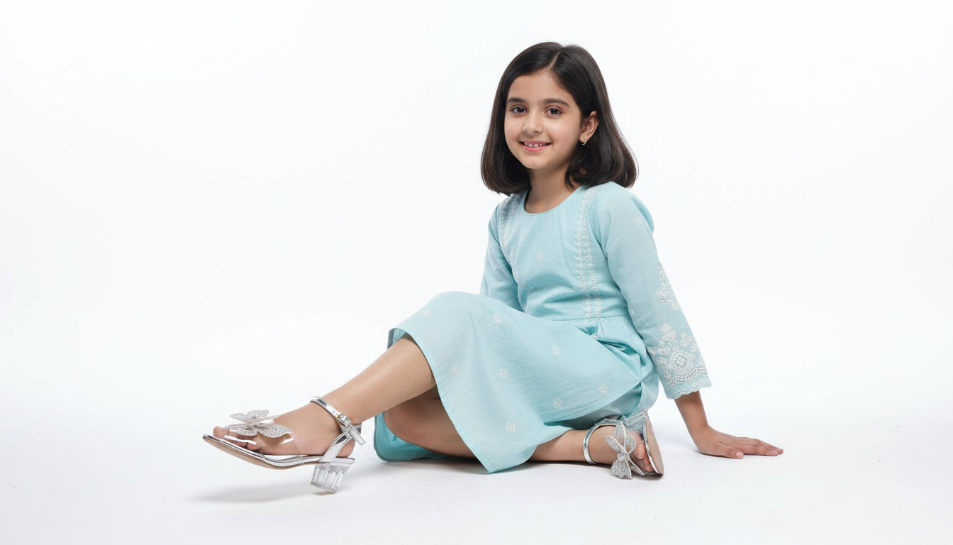 🦋 Silver Butterfly Transparent Sandals Low Heels - By Choti Si Walk